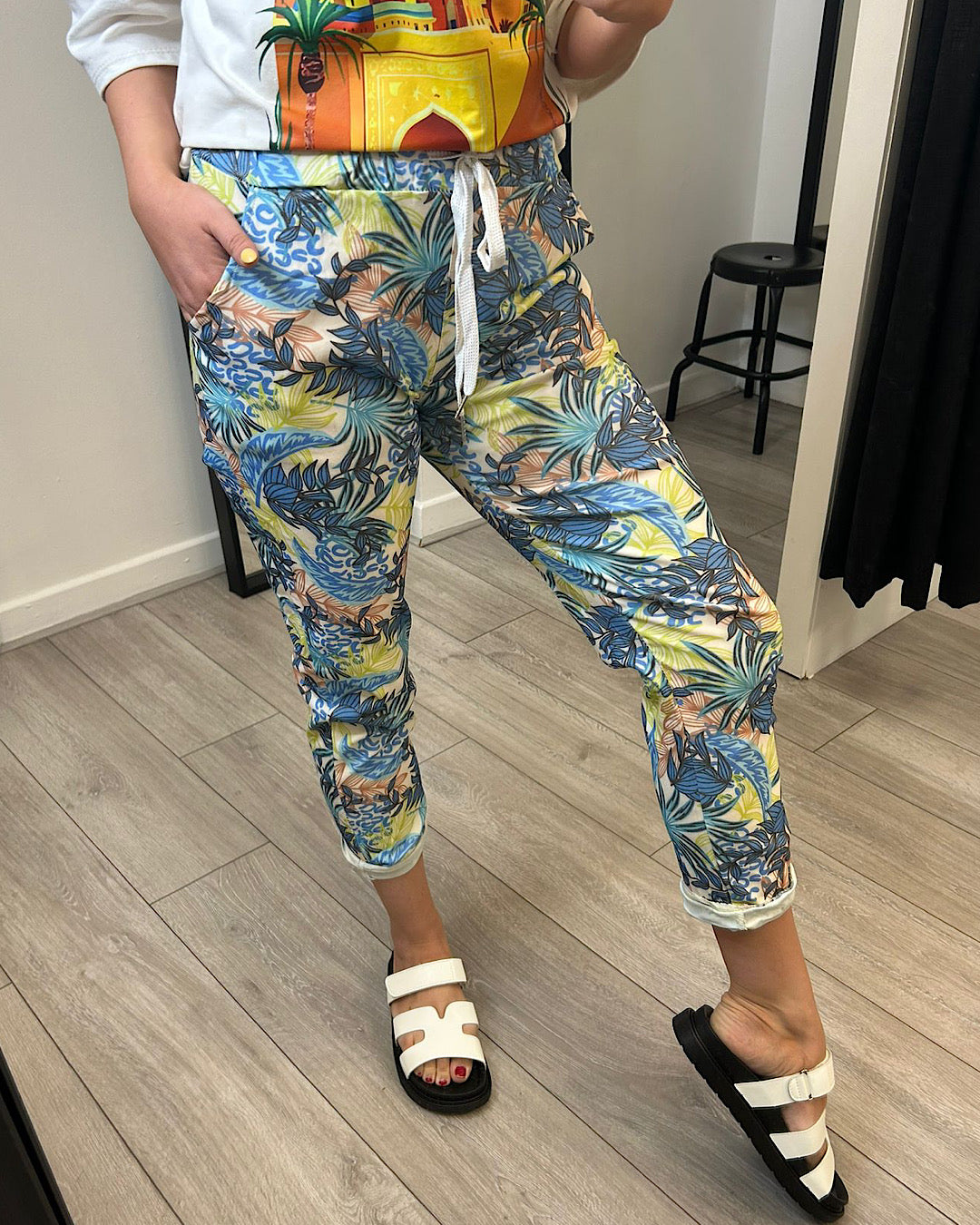 Tropical Print Joggers
