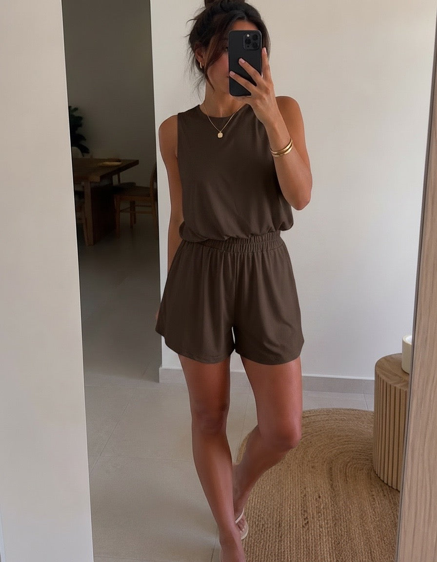 Chocolate Bubble Top and Shorts Co Ord