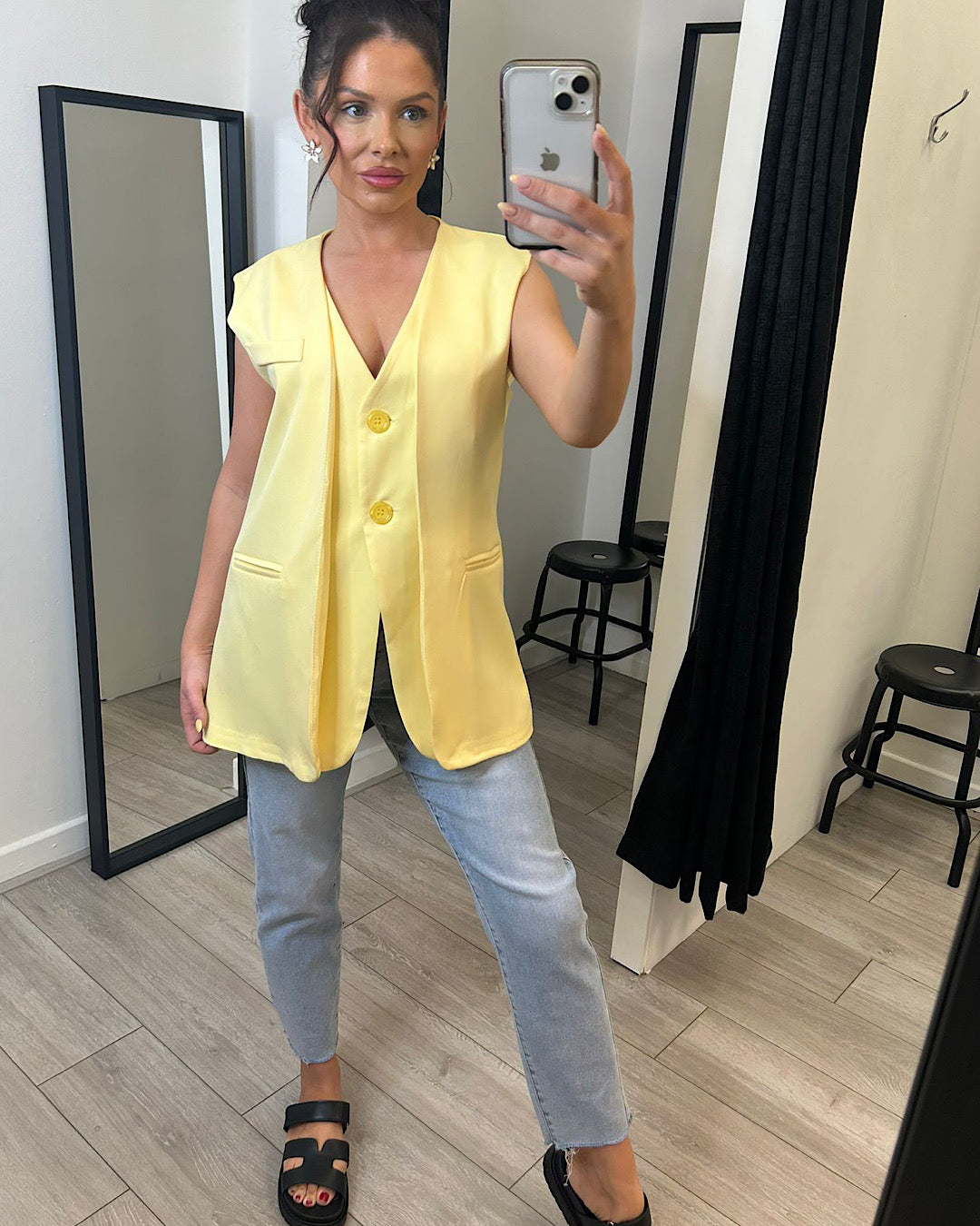Yellow Double Layered Blazer Waistcoat