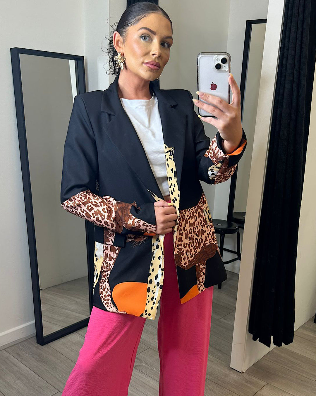 Oversized Tiger Print Blazer