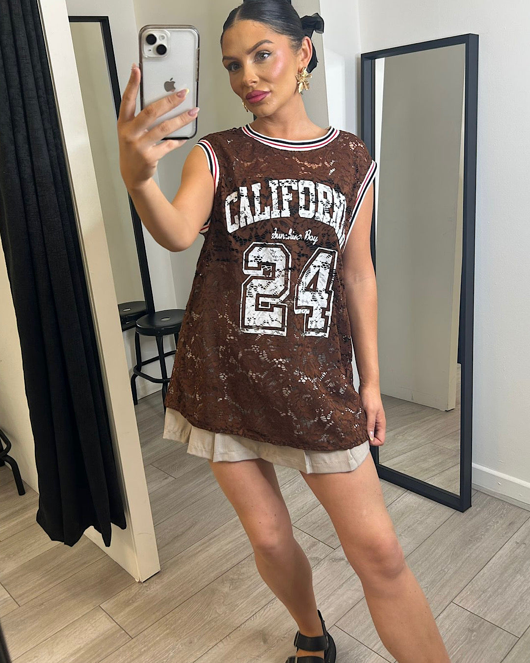 Chocolate California Lace Vest