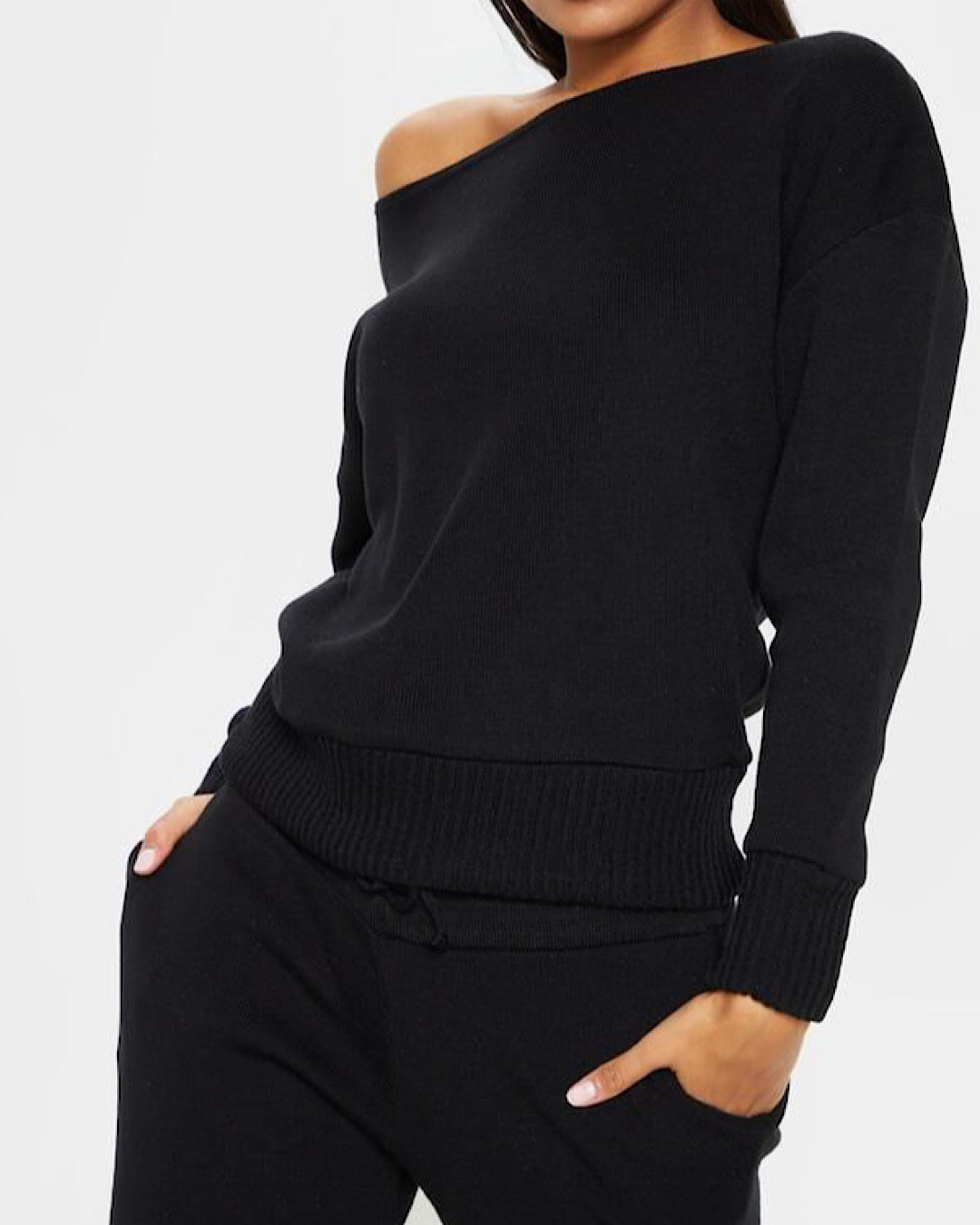 Black Knit Tracksuit
