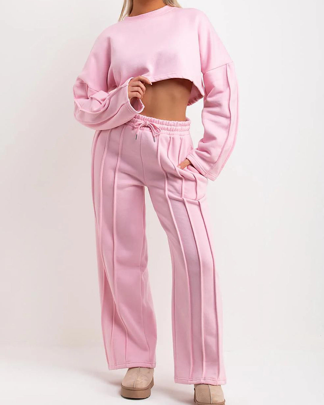 Pink Sweat and Joggers Suit