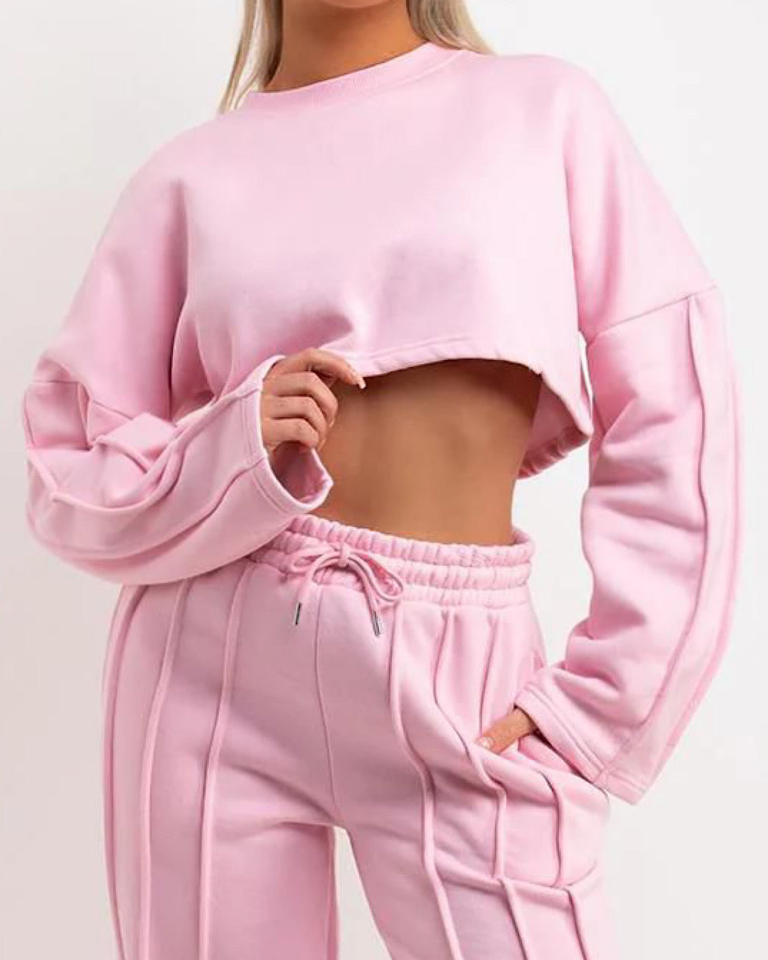 Pink Sweat and Joggers Suit