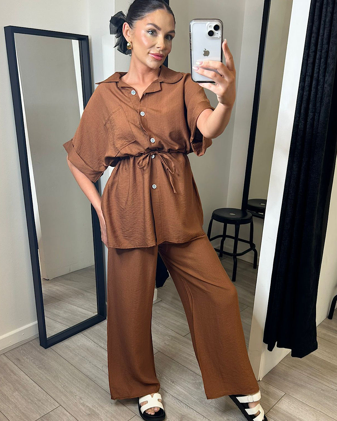 Chocolate Shirt and Trousers Co Ord Suit
