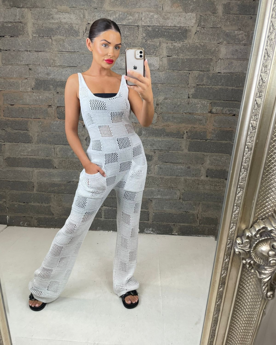 White Knit Jumpsuit