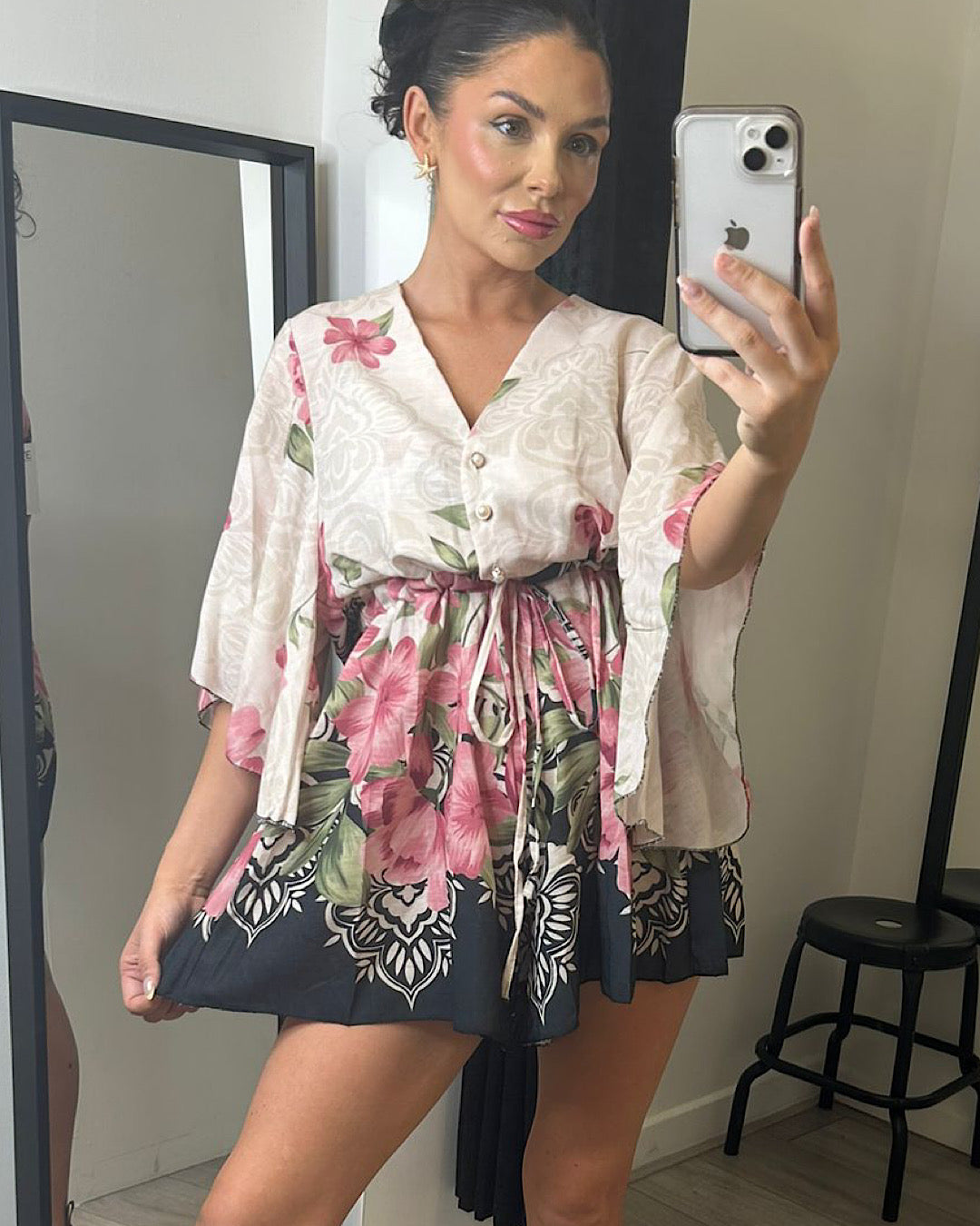 Pink Floral Playsuit