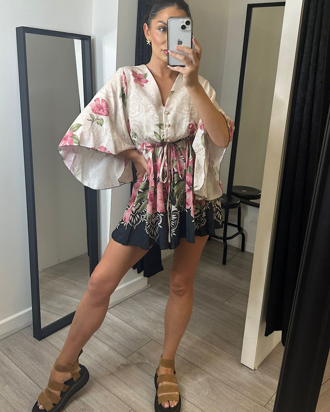 Pink Floral Playsuit