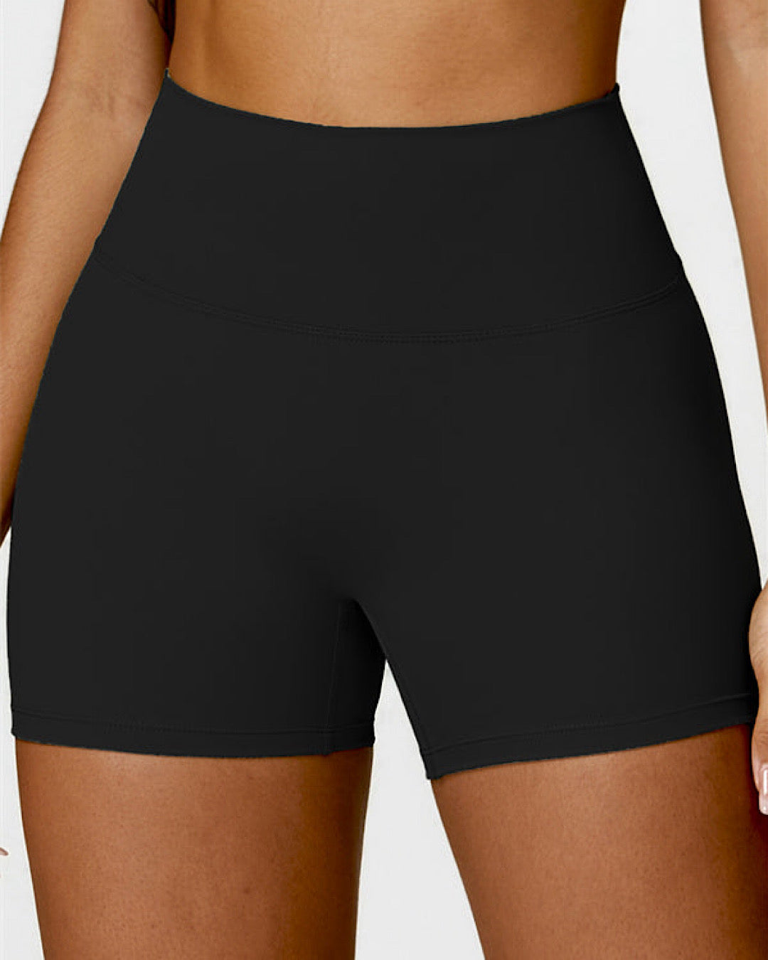 Black Seamless Scrunch Shorts