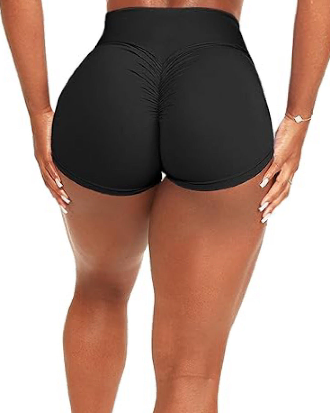 Black Seamless Scrunch Shorts