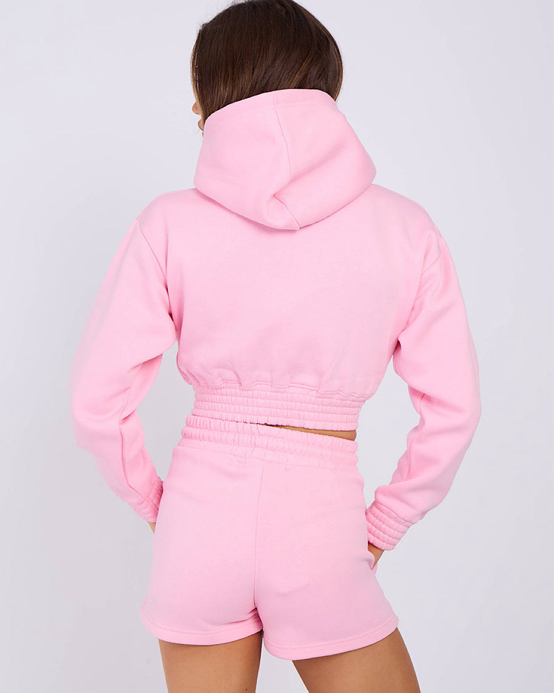 Baby Pink LA Zip Hoody and Shorts Suit