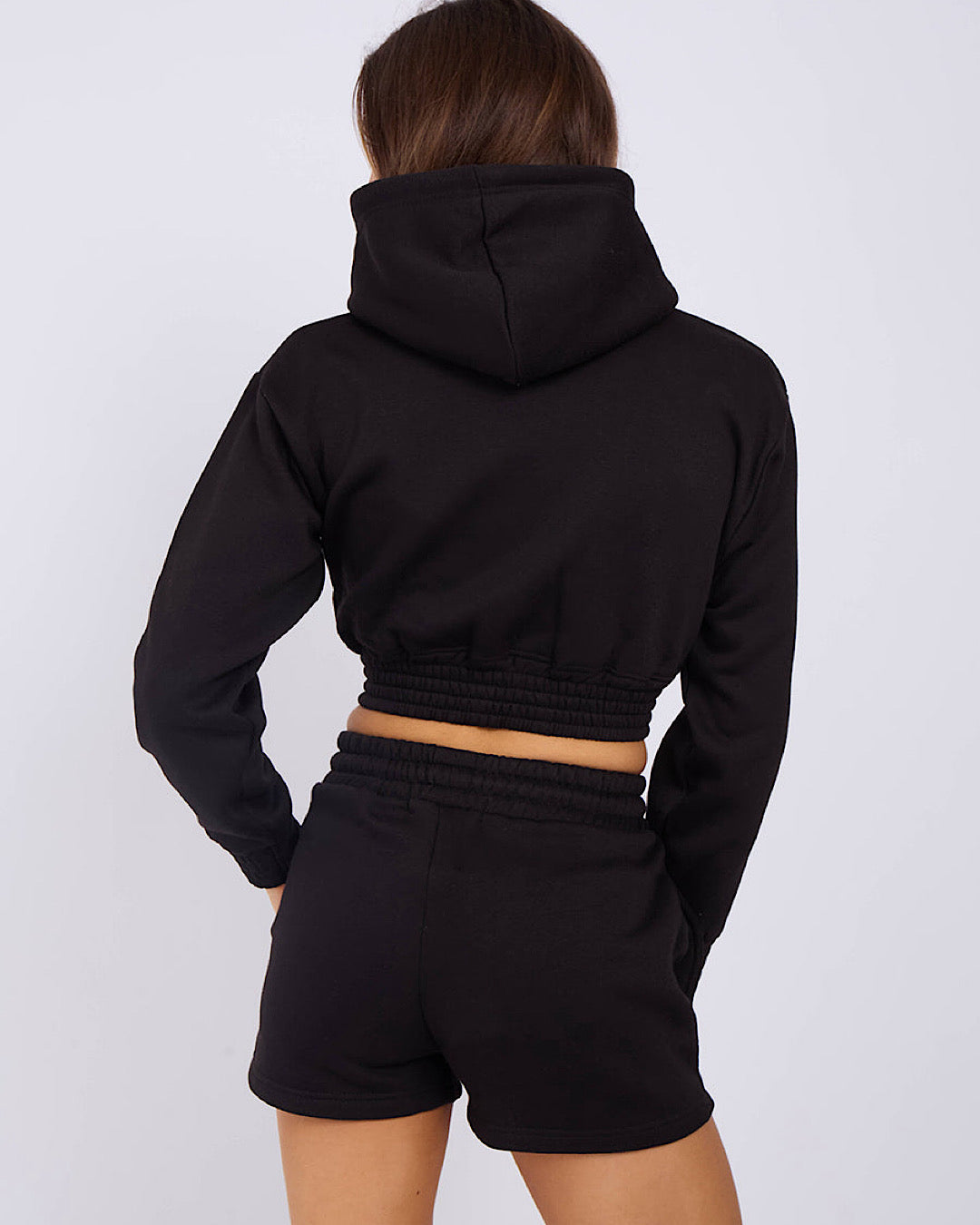 Black LA Zip Hoody and Shorts Suit