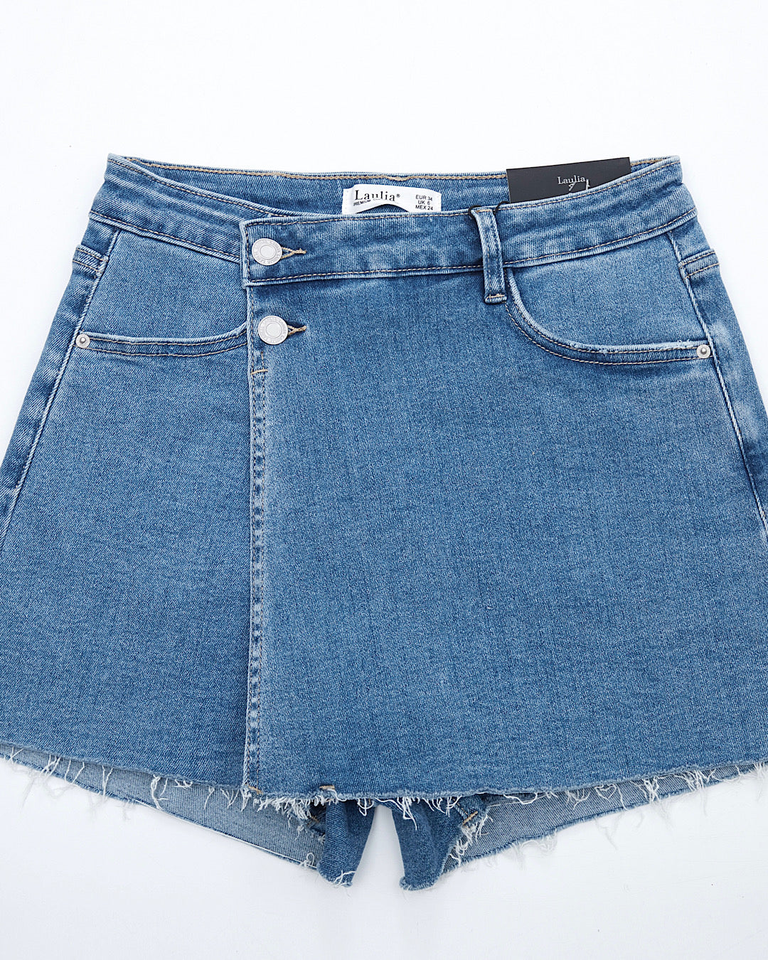 Blue Denim Wrap Over Skort