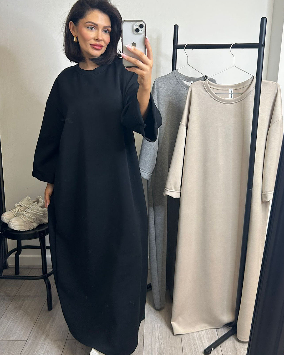 Black Maxi Sweat Dress