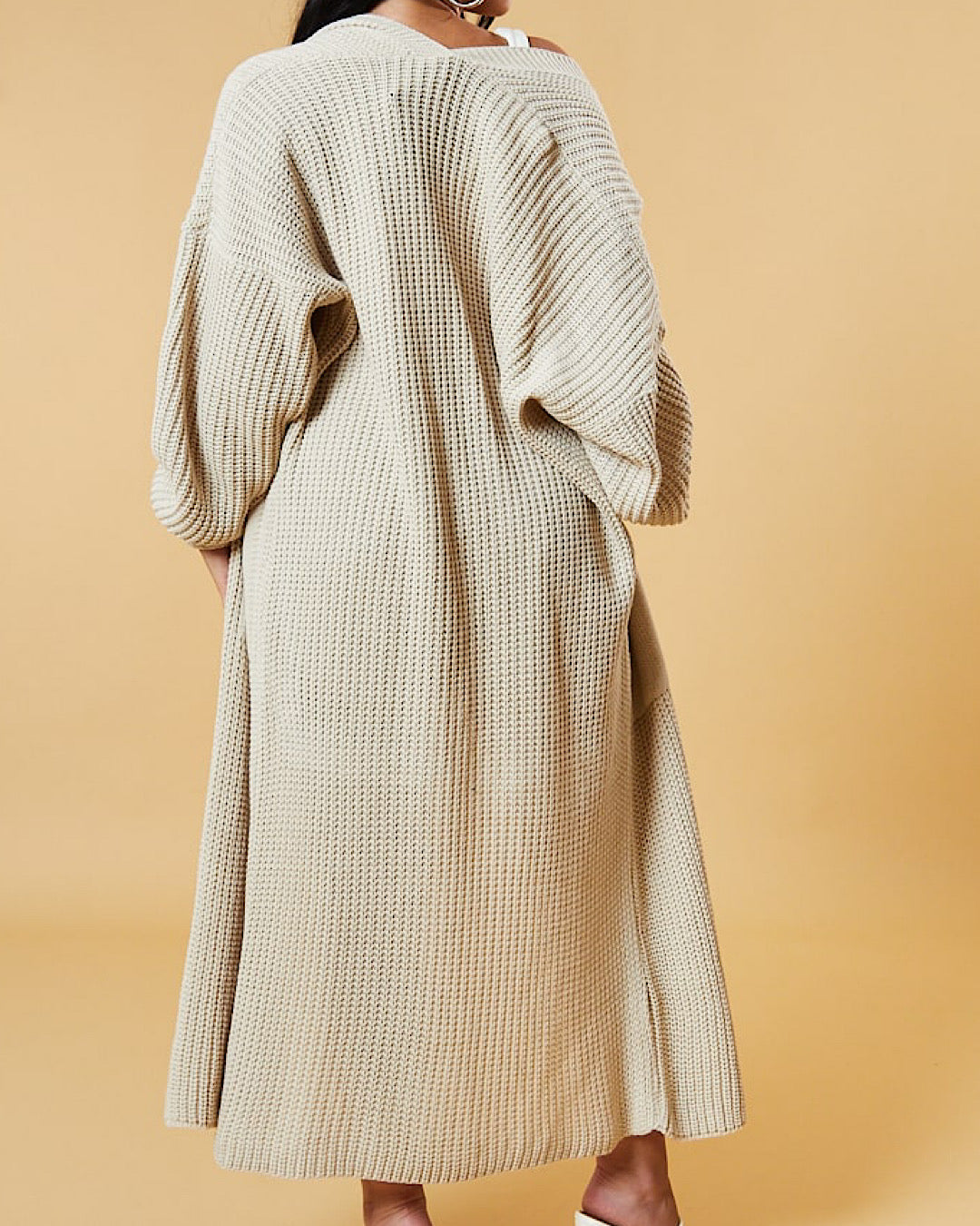 Beige Oversized Cardigan