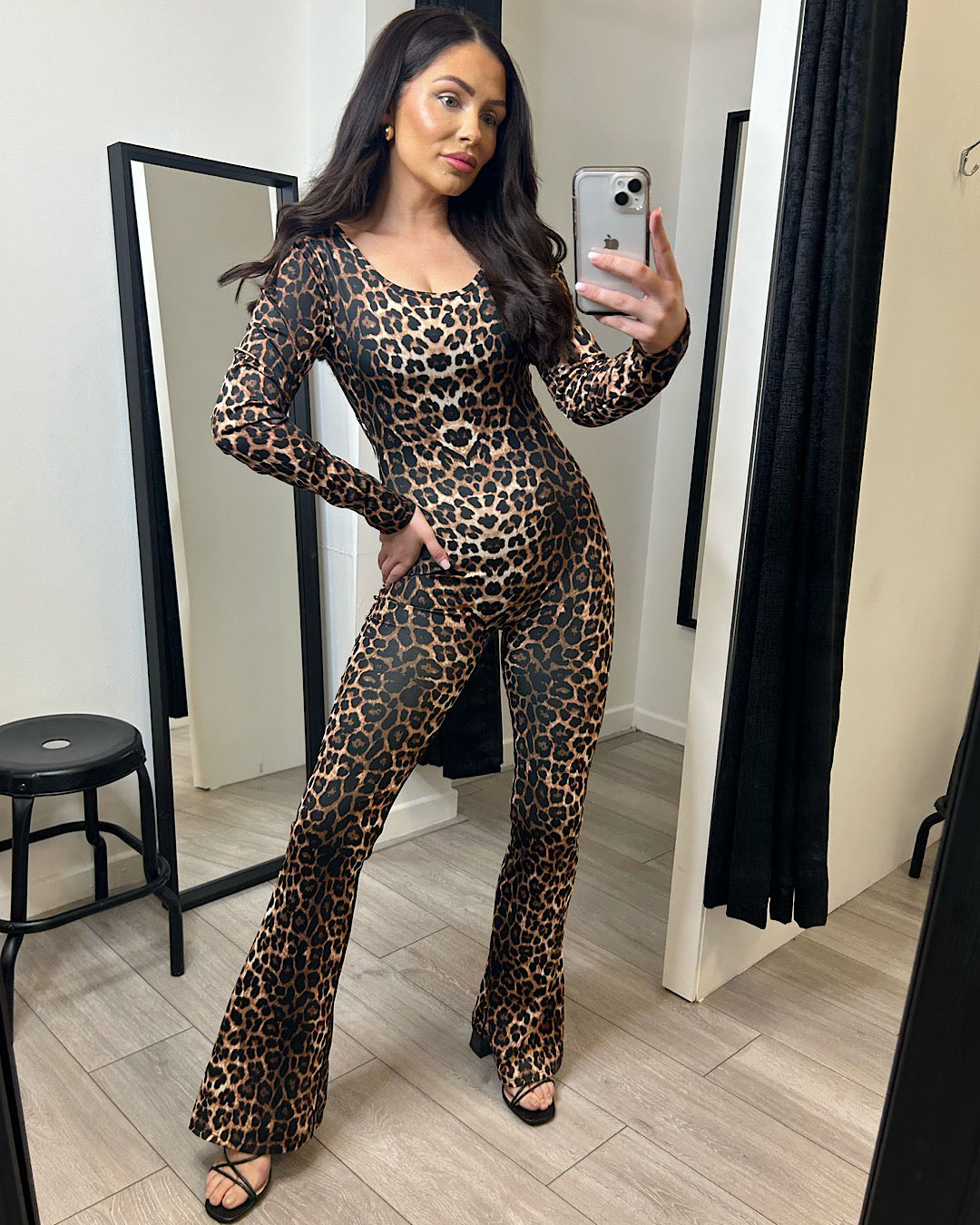 Body Sculpt Leopard Print Jumpsuit