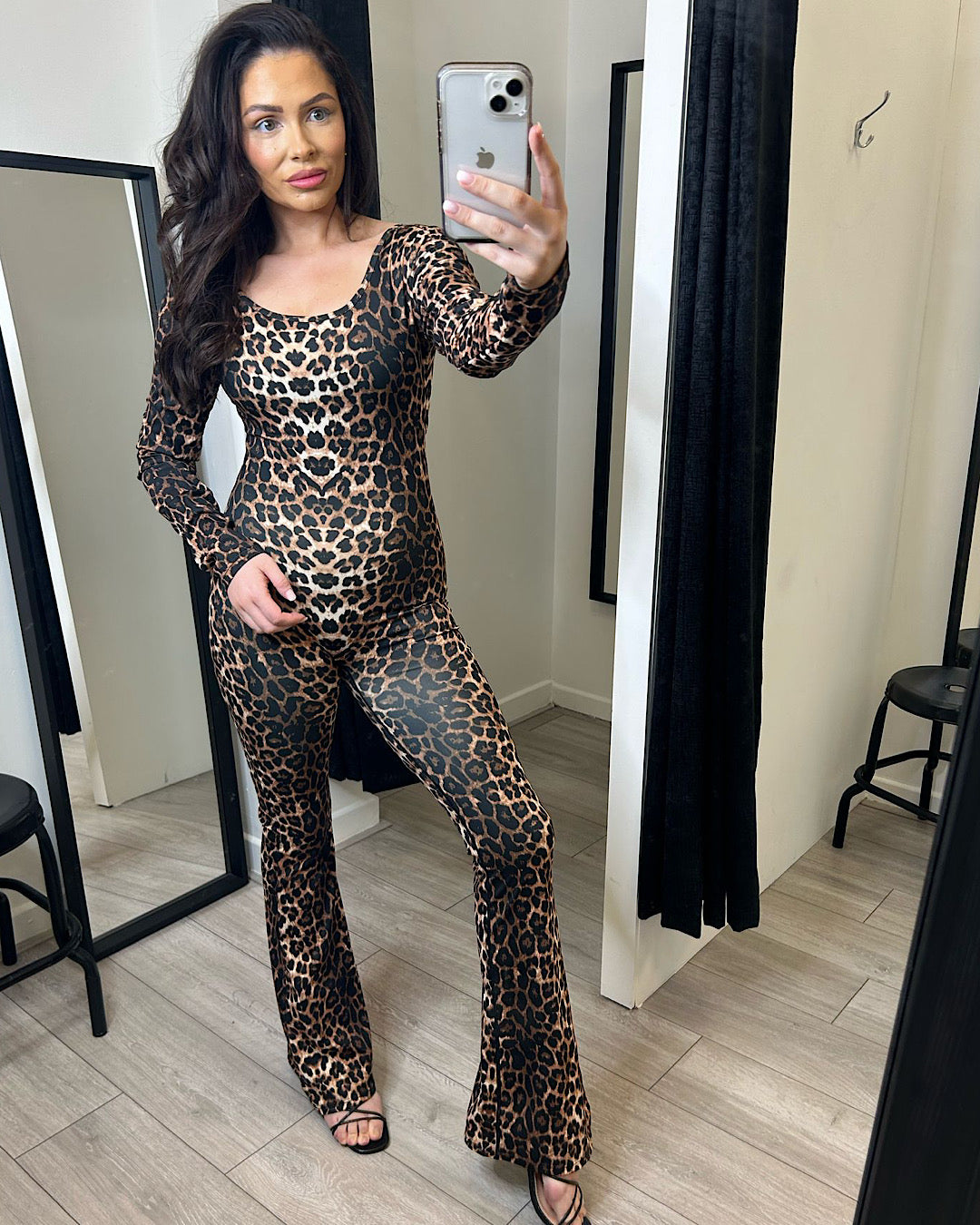 Body Sculpt Leopard Print Jumpsuit