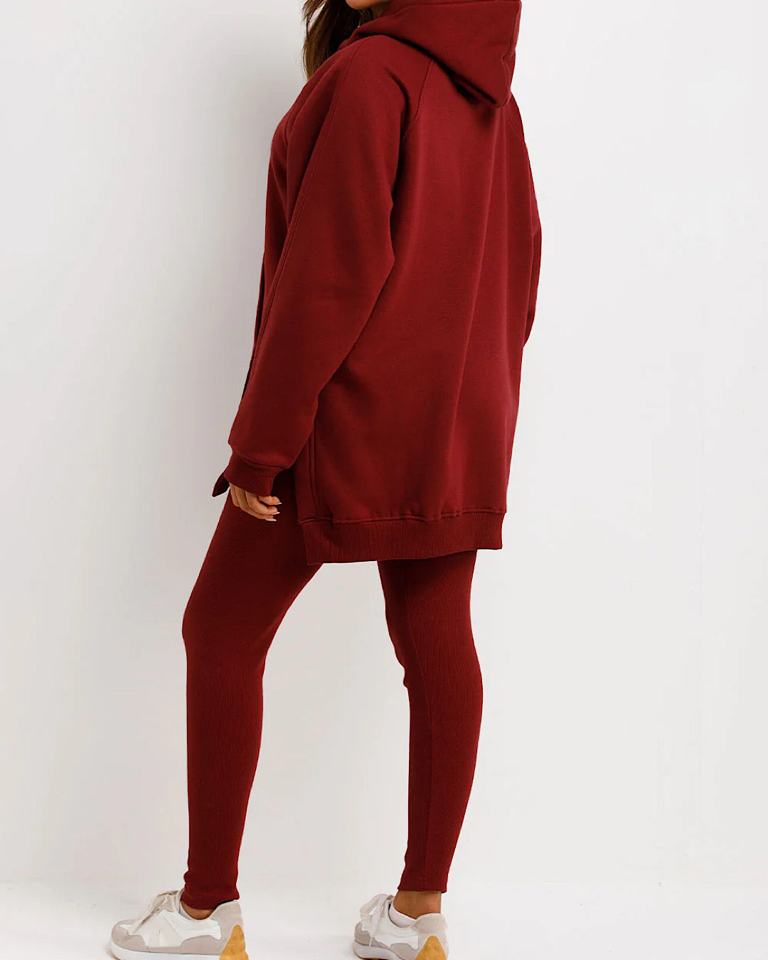 Burgundy Oversized Hoody and Leggings Suit