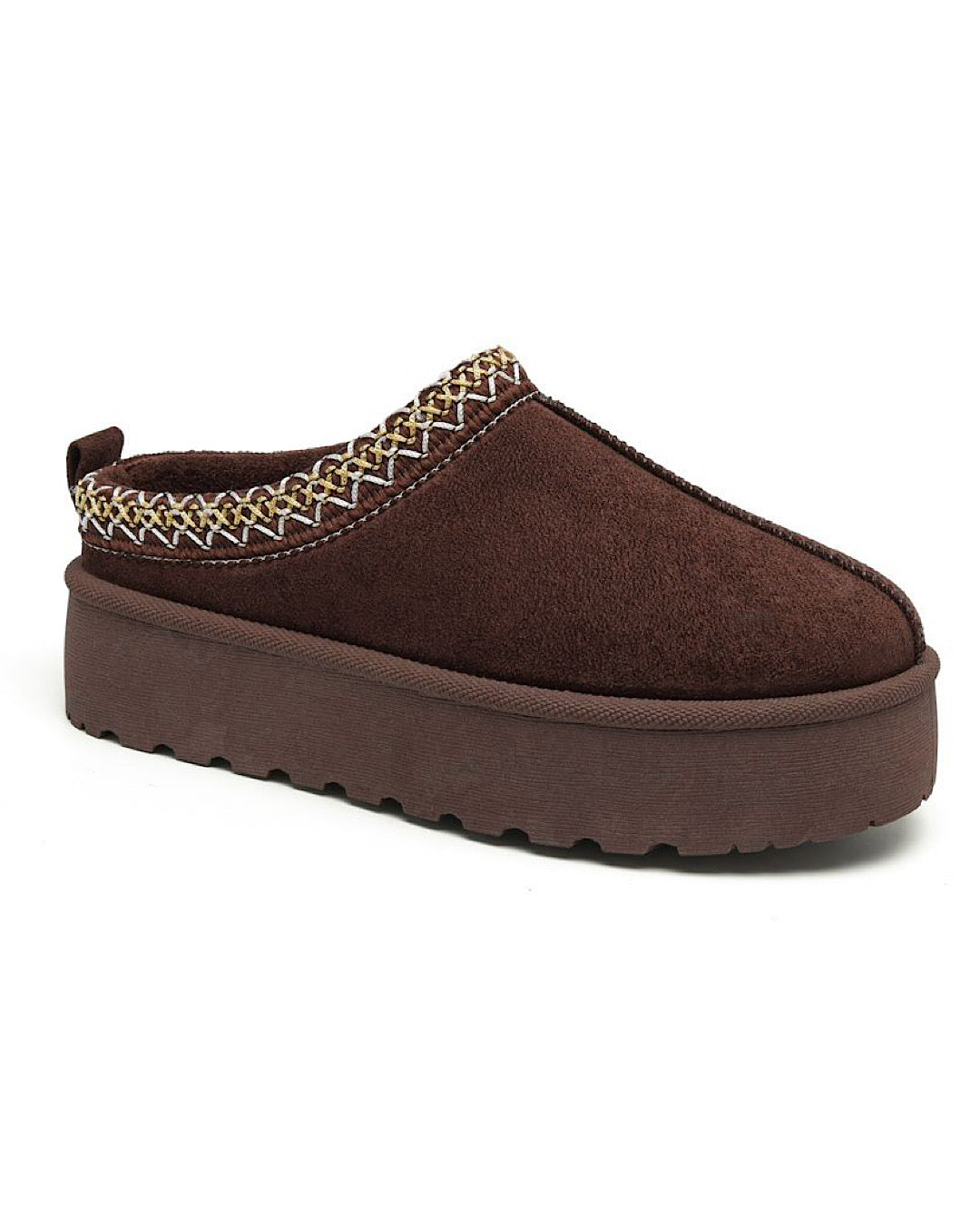 Brown Faux Suede Platform Boots