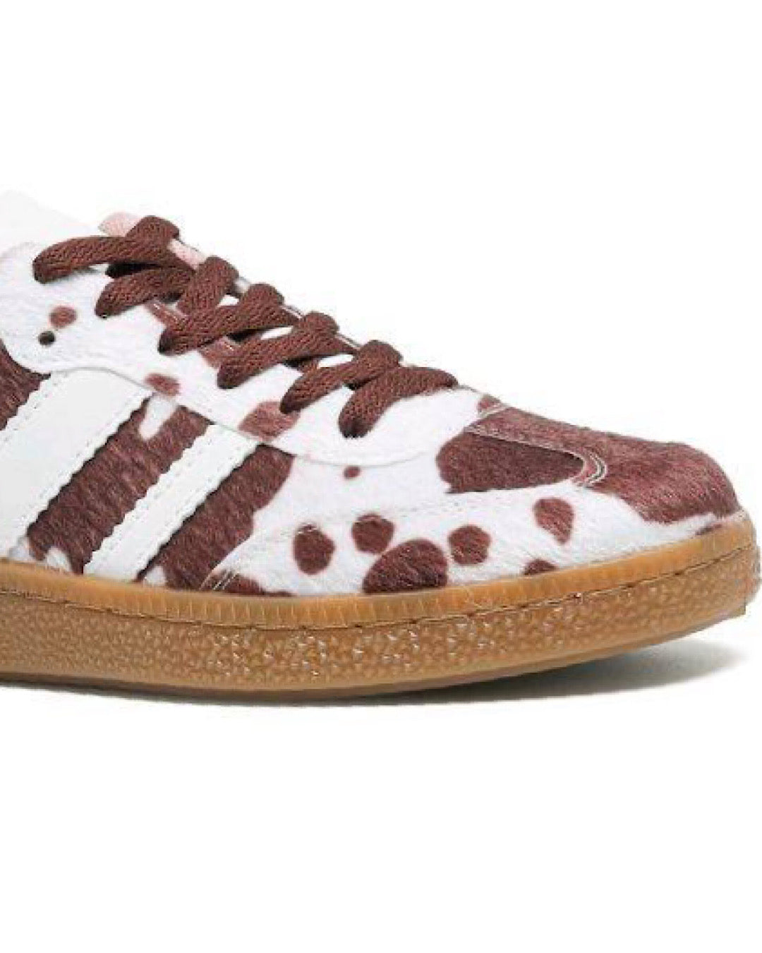 Brown White Cow Print Trainers