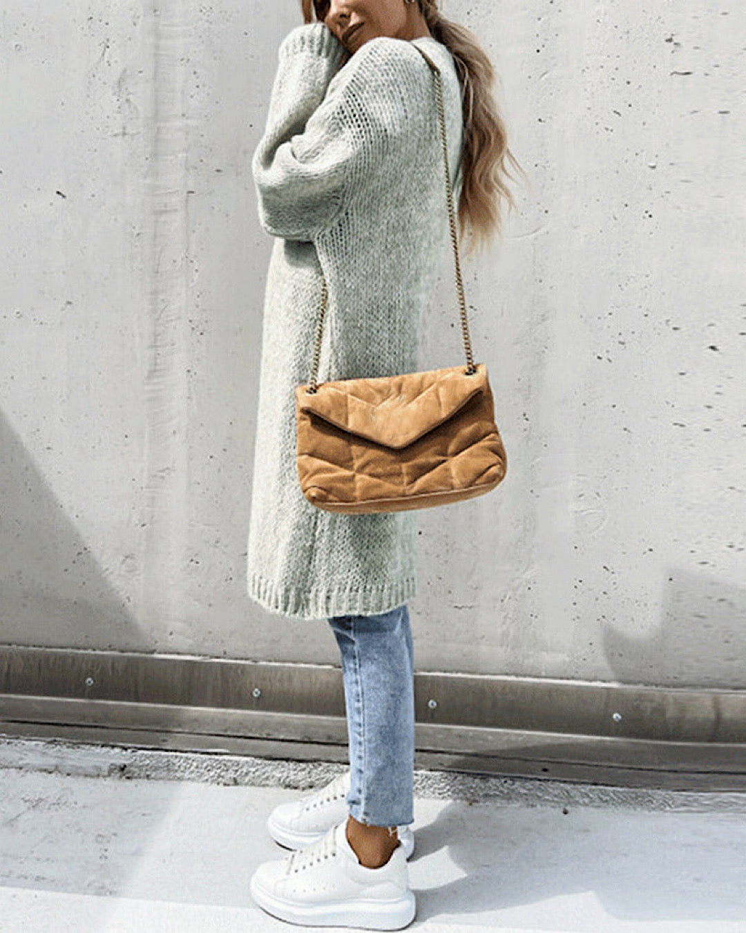 Grey Oversized Cardigan