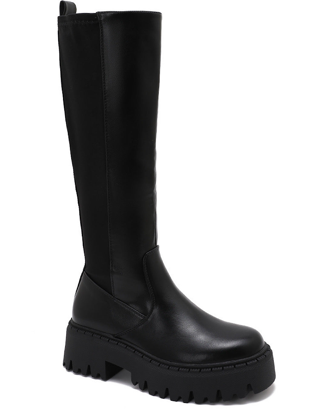 Black Below the Knee Platform Boots