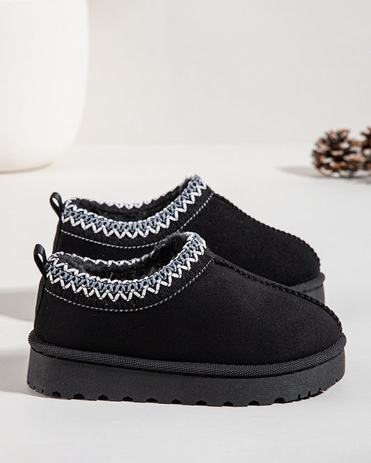 Kids Black Faux Suede Boots