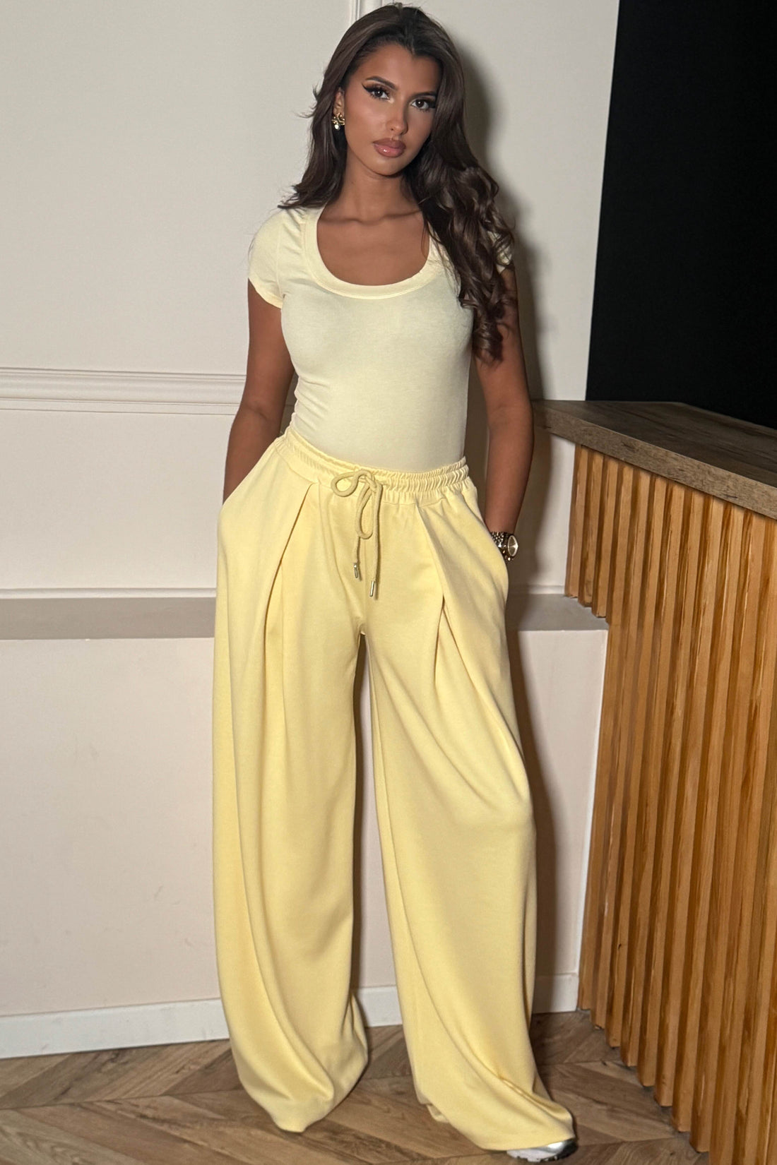 Lemon Wide Leg Joggers