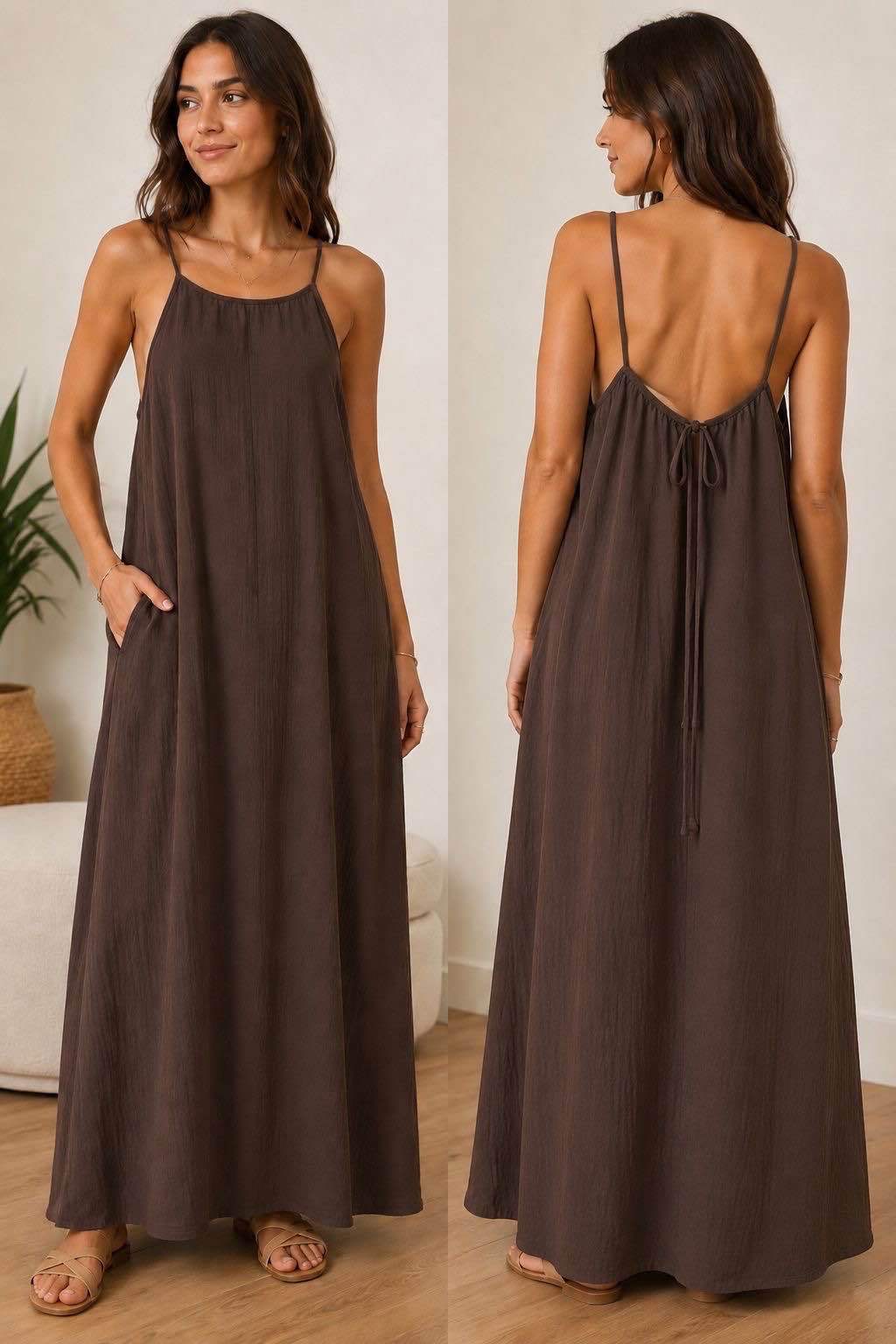 Chocolate Cami Maxi Dress