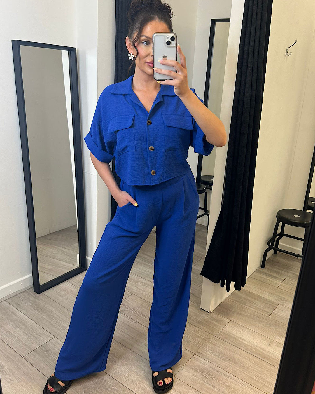 Royal Blue Shirt and Trousers Co Ord Suit