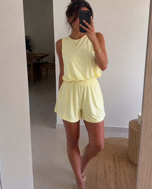 Yellow Bubble Top and Shorts Co Ord
