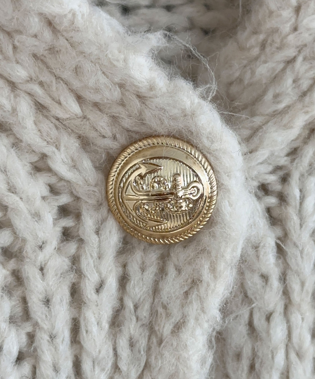 Beige Oversized Cardigan with Gold Buttons