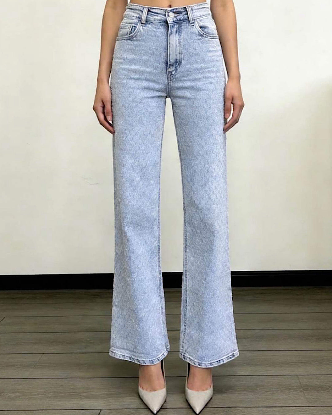 Stretch Flared Light Blue Jeans