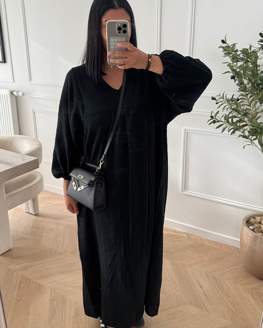 Black Cheesecloth Maxi Dress