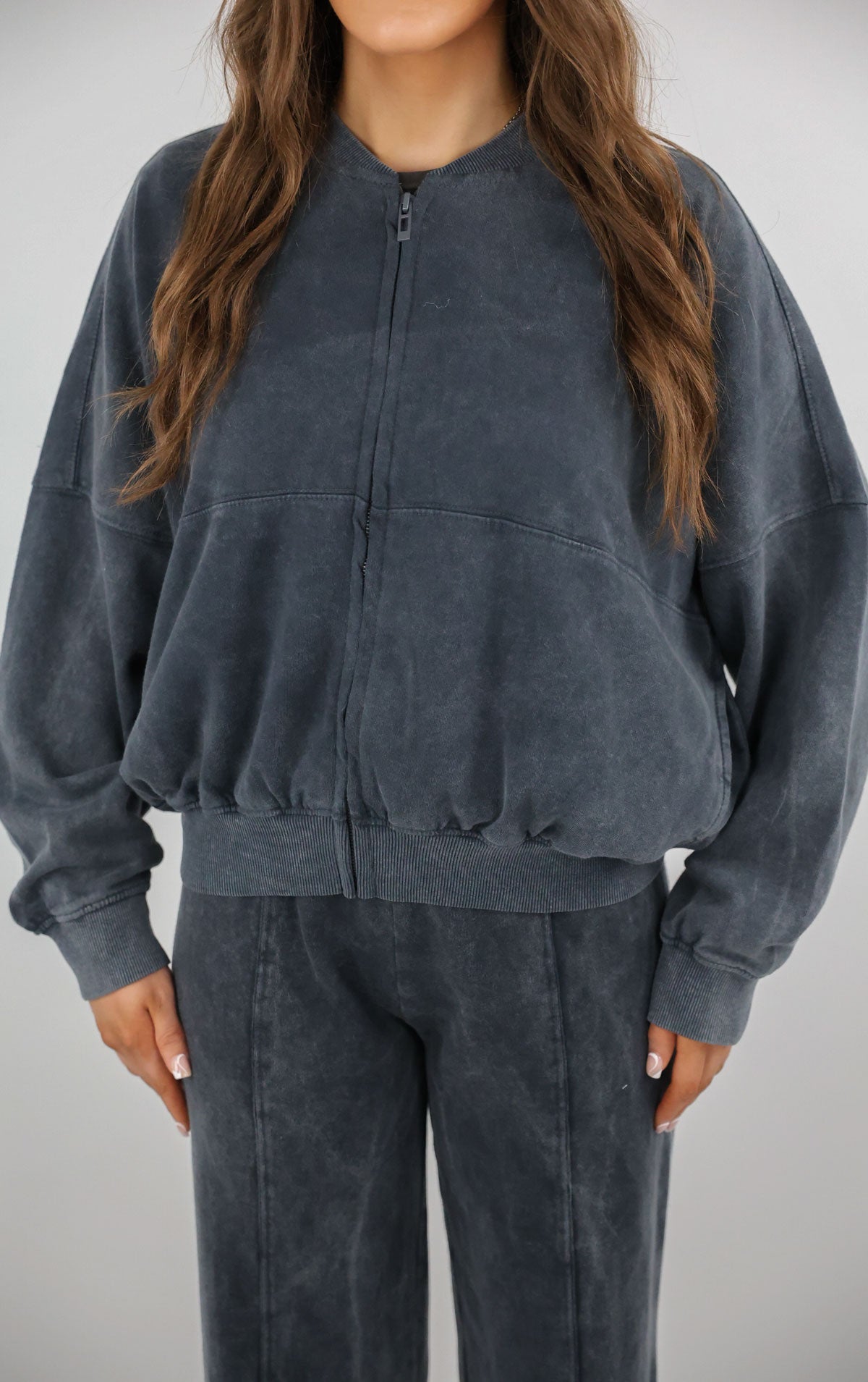 Acid Wash Bomber and Joggers Suit