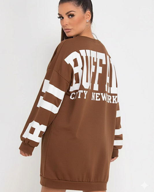 Brown Oversized Buffalo Sweat