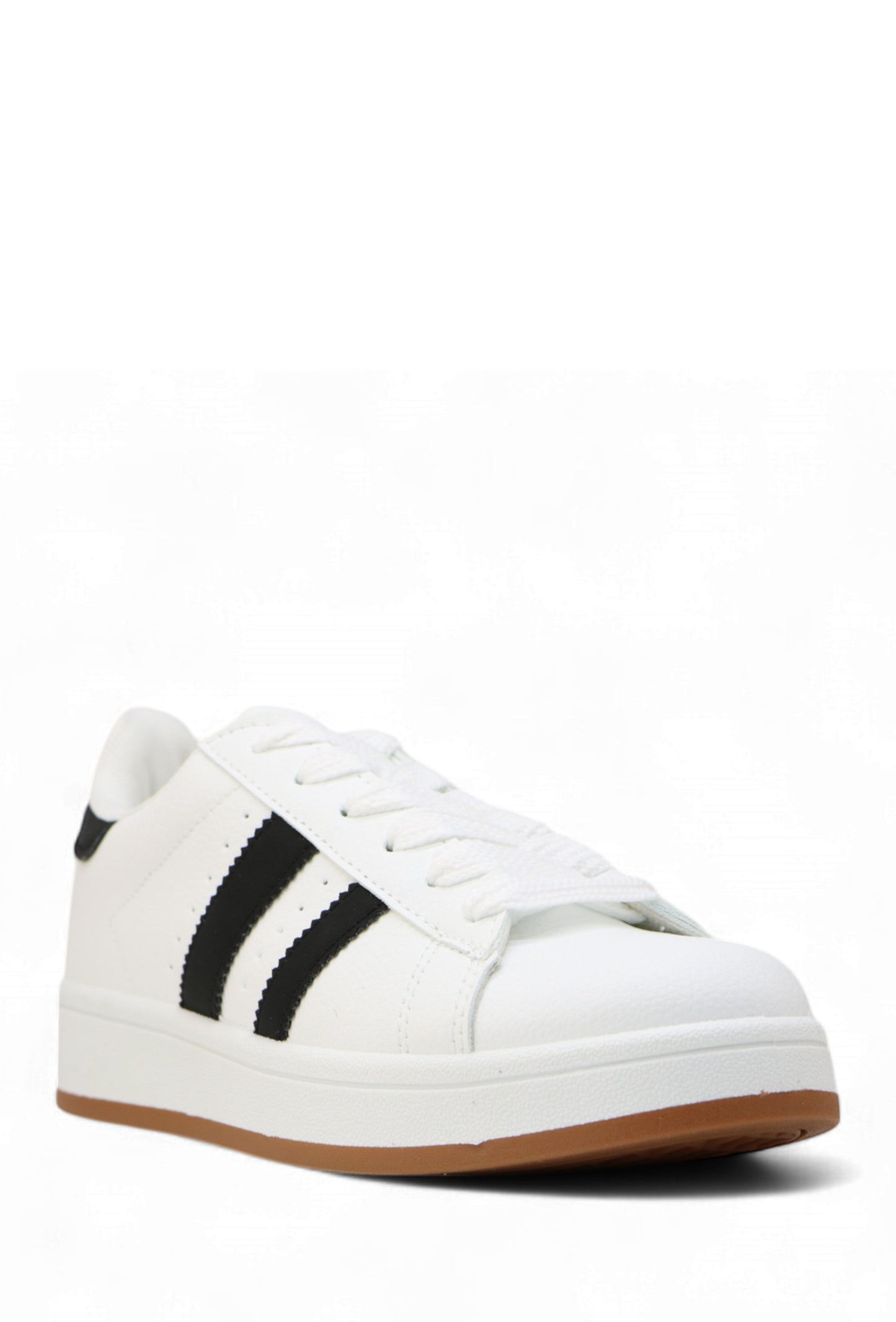White Black Double Stripe Trainers