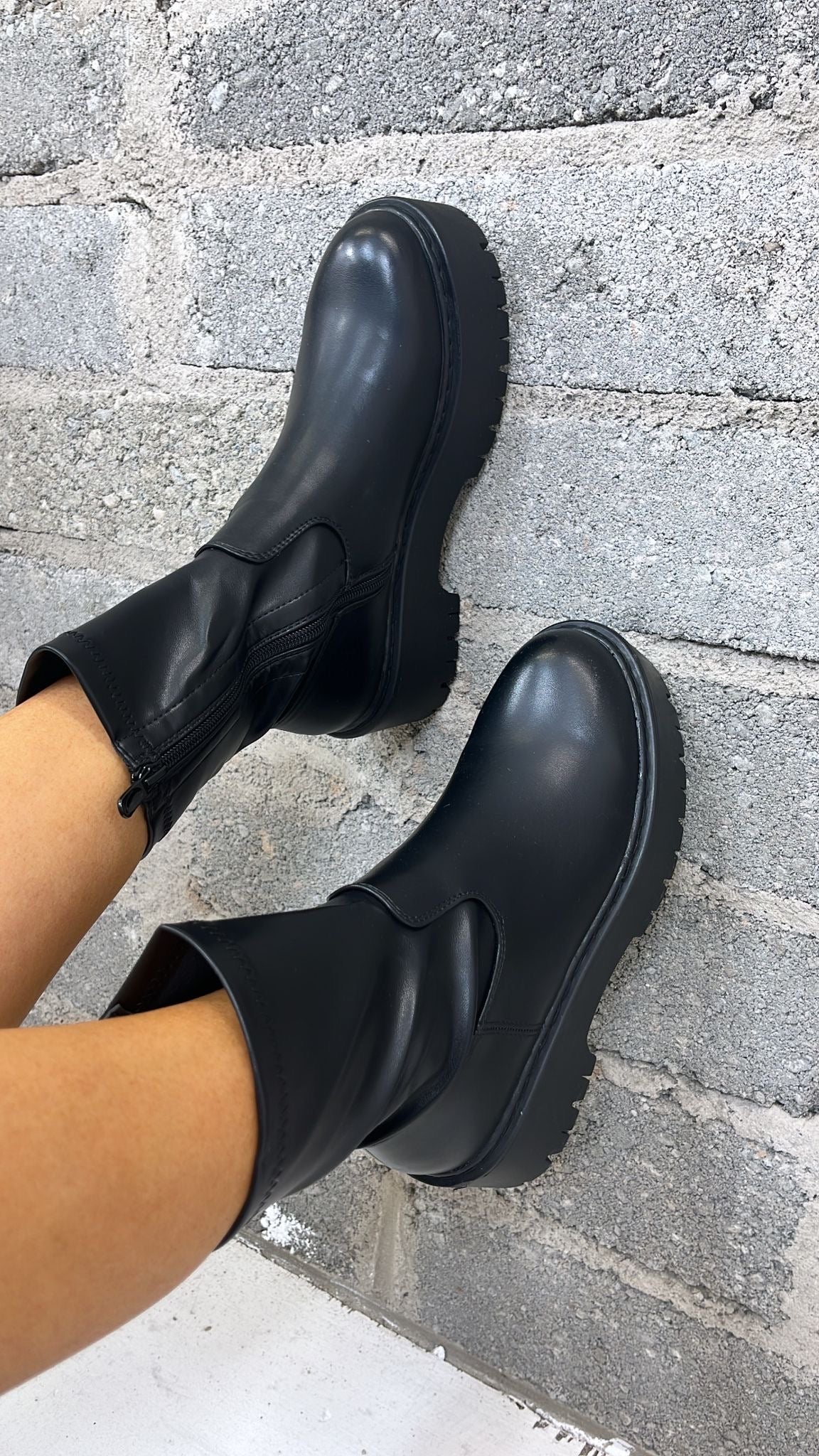 Black Chunky Ankle Boots