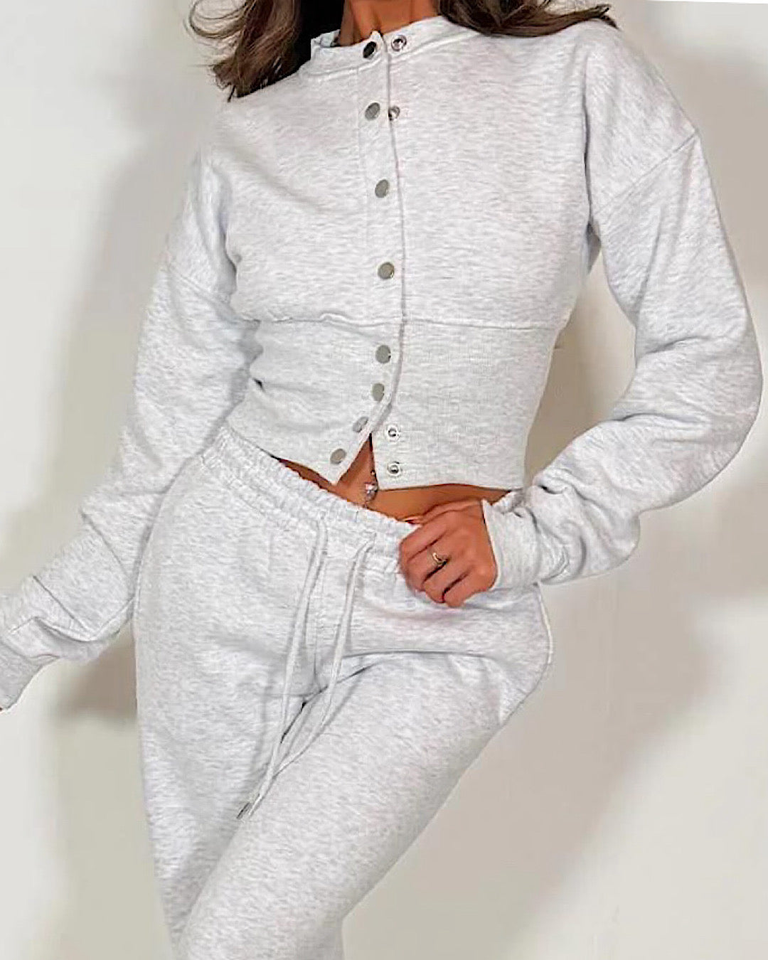 Grey Corset Sweat and Joggers Suit