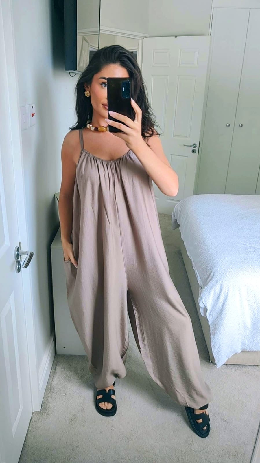 Taupe Oversized Jumpsuit