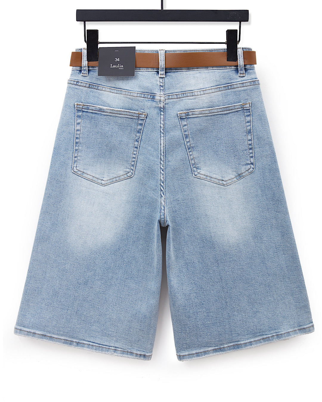Blue Denim Bermuda Jeans with Belt