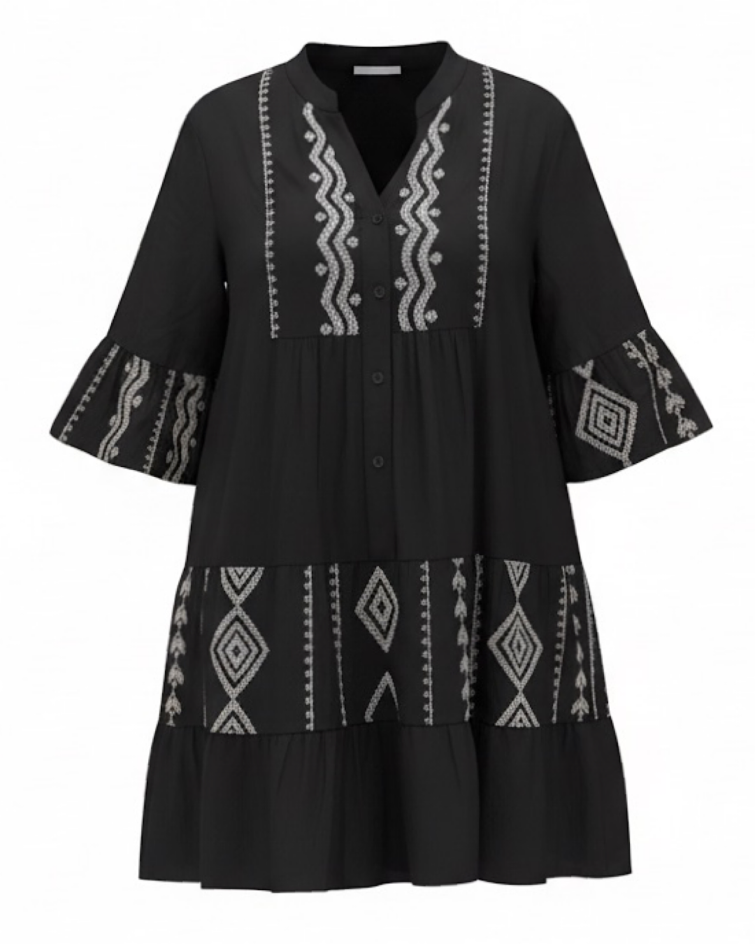 Black Printed Tunic Dress
