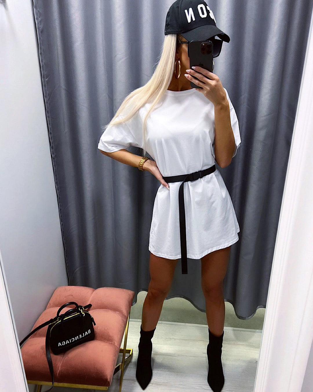 White Oversized Tee Dress
