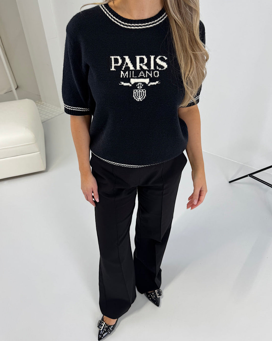 Black Paris Milano Knit Top