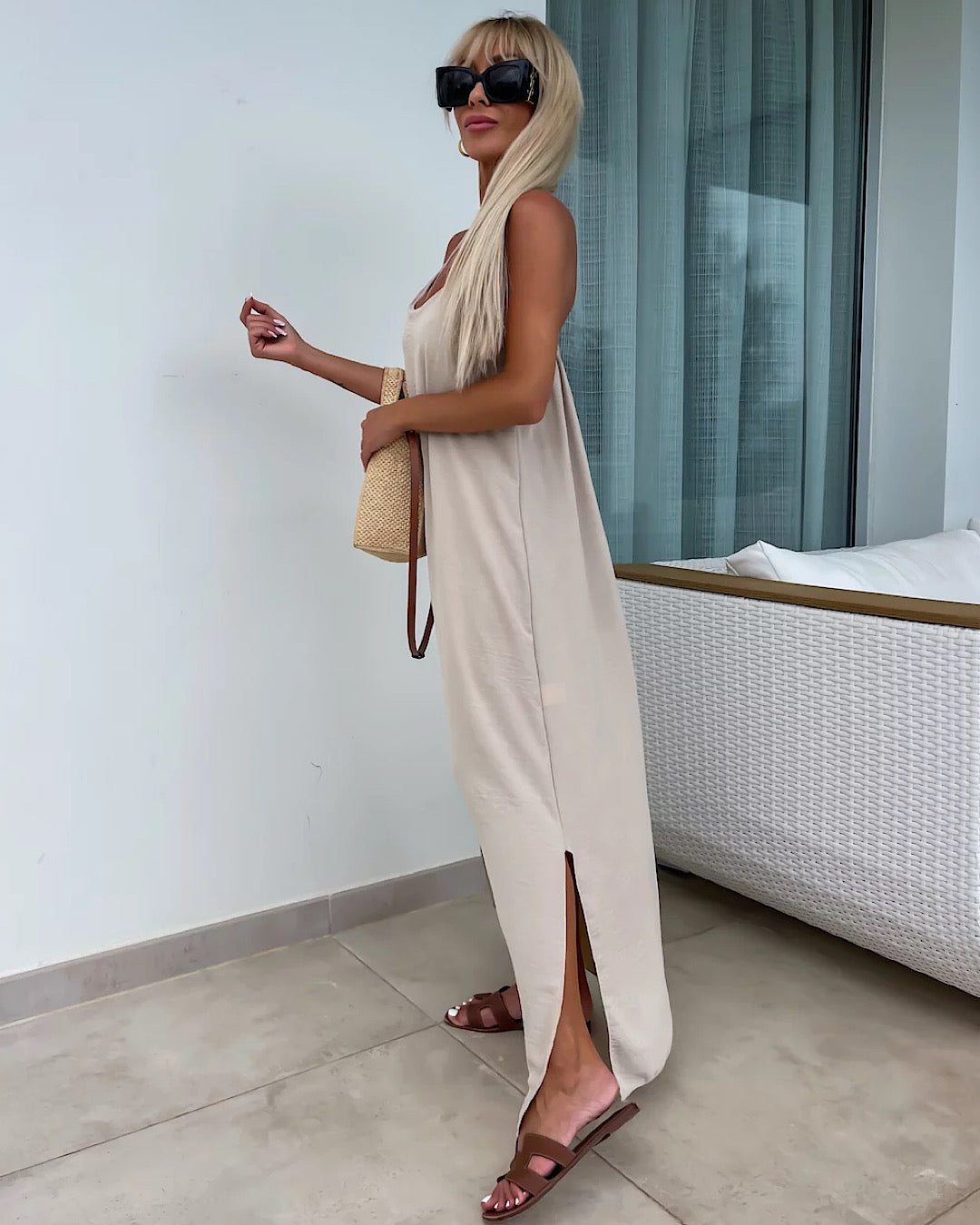 Beige Cami Maxi Dress