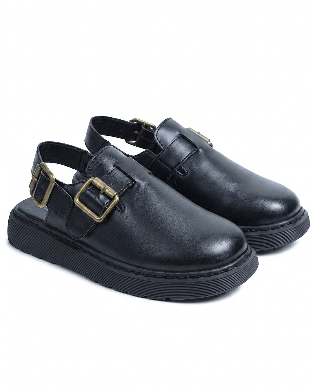 Black Chunky Slingback Clogs