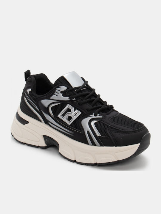 Black Beige Lace Up Trainers