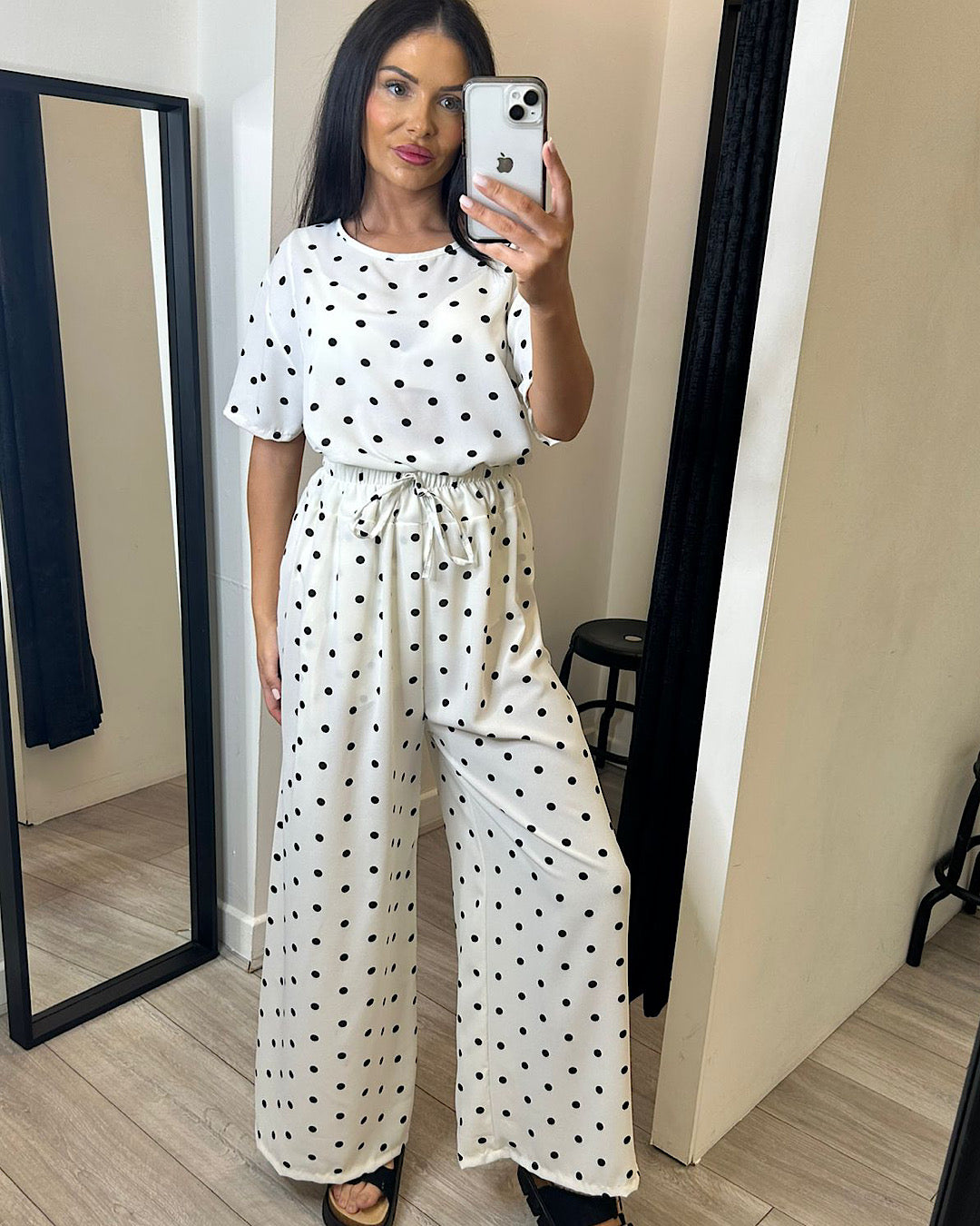 White Polka Dot Suit