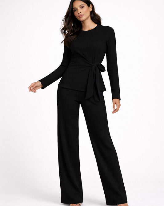 Black Knot Top and Trousers Set