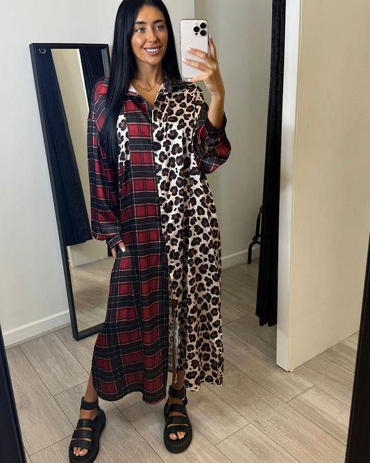 Tartan Animal Shirt Dress